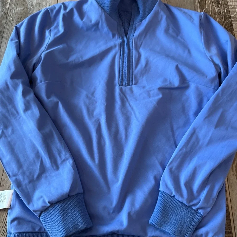 Polo Golf Ralph Lauren Womens Preppy Quarter Zip Sweater XS Blue Merino Wool Rib